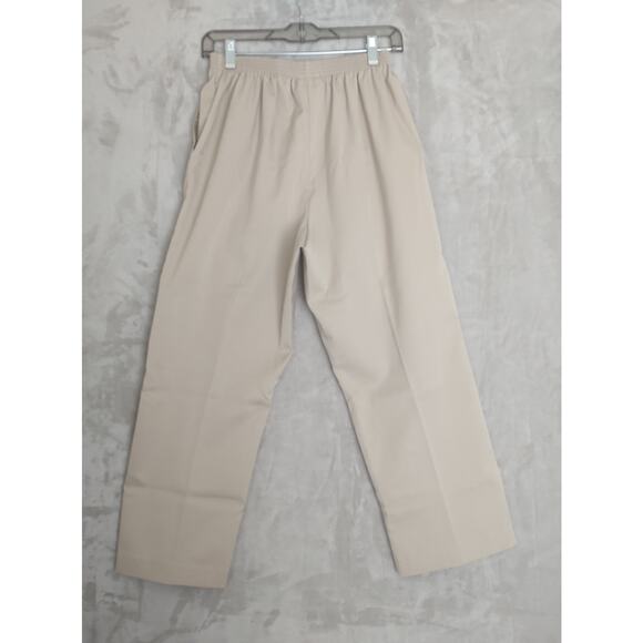Alfred Dunner Petite Women's Pants Beige/Tan Sz 10P Pockets Elastic Waist - Picture 2 of 6